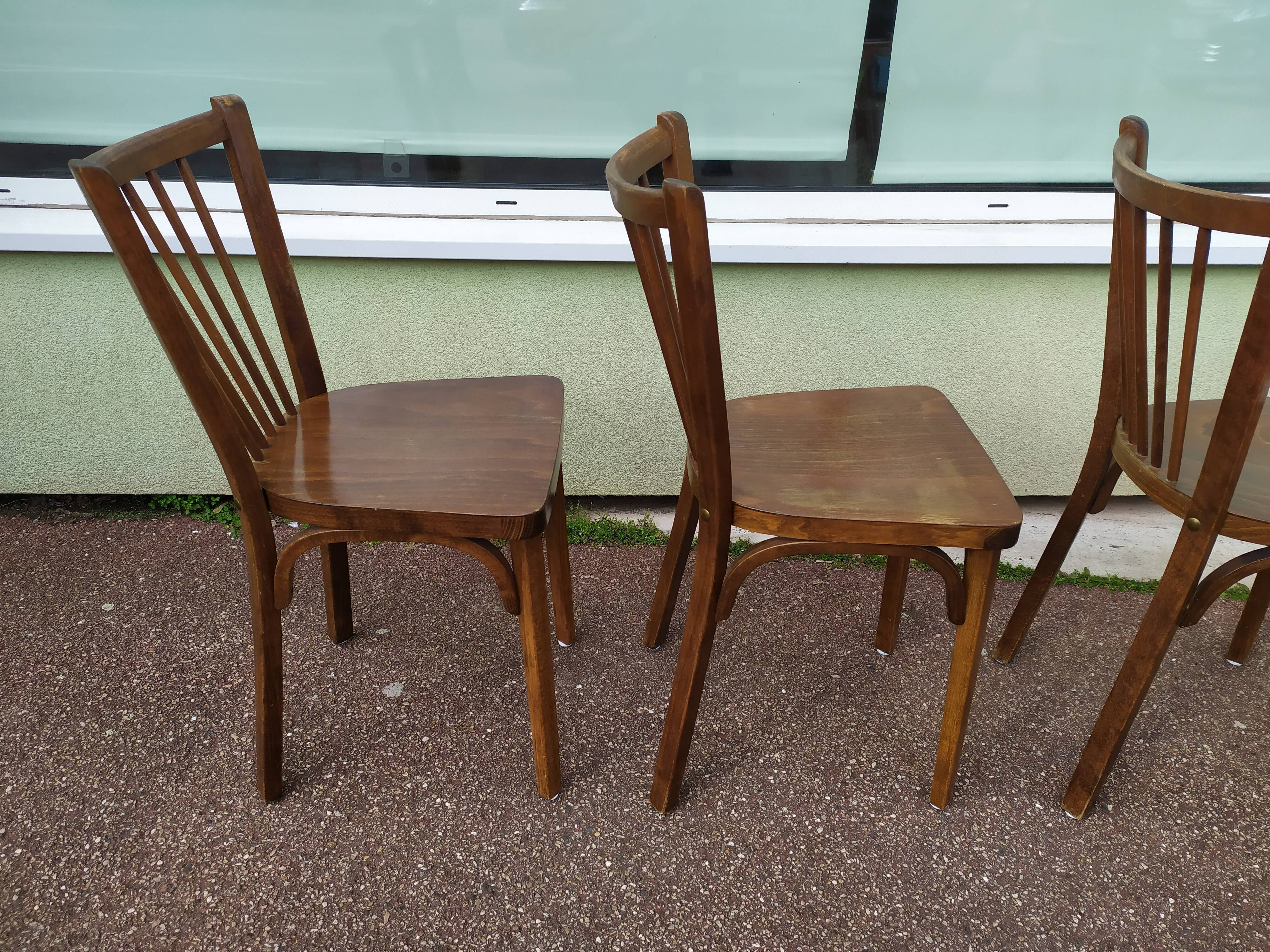 Lot de 4 chaises de bistrot bois Baumann