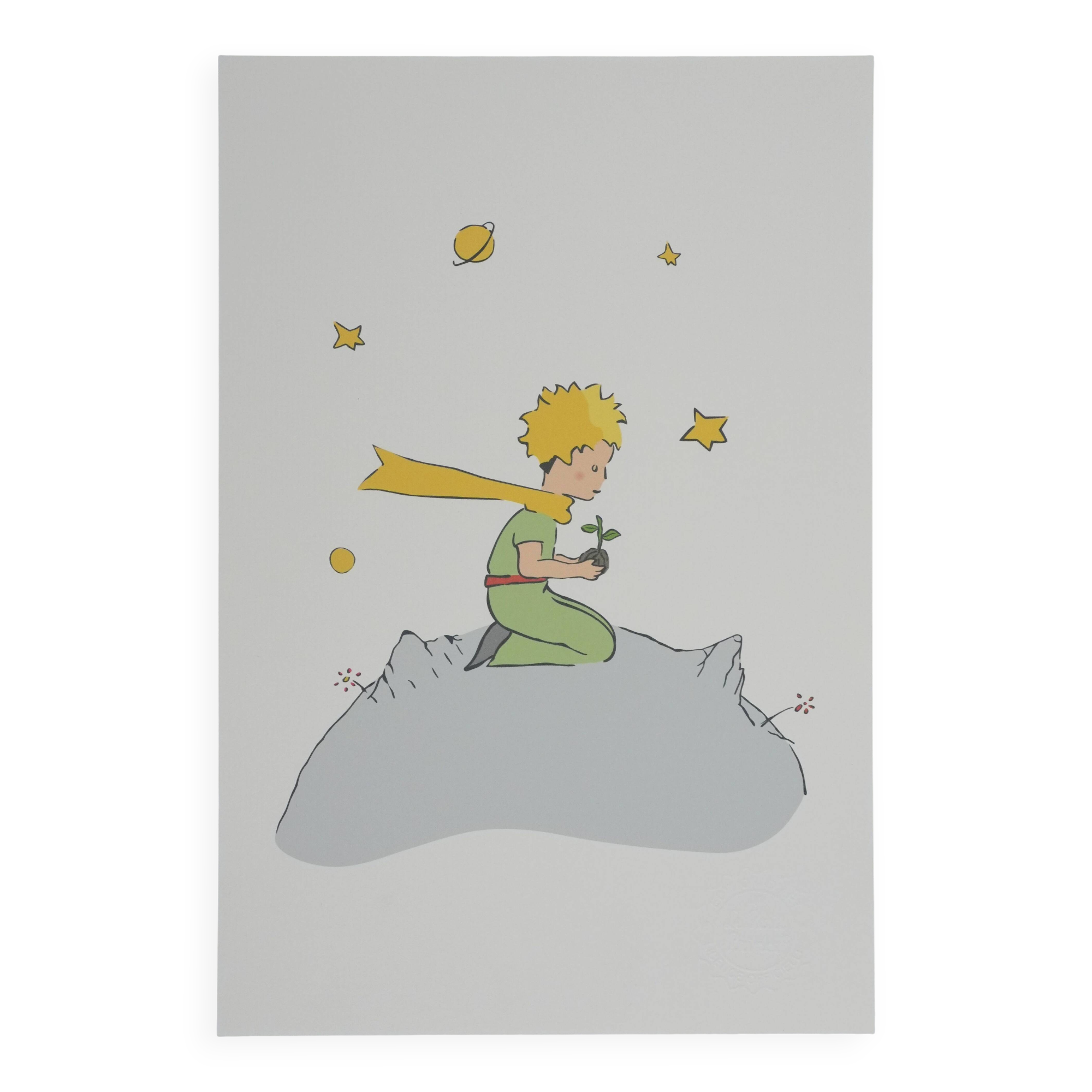 Antoine de Saint-Exupéry: Ecology, The Little Prince plants a tree, lithograph