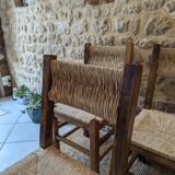 Six straw chairs
