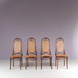 1950s set of 4 “Long John” chairs by FMG, Poland