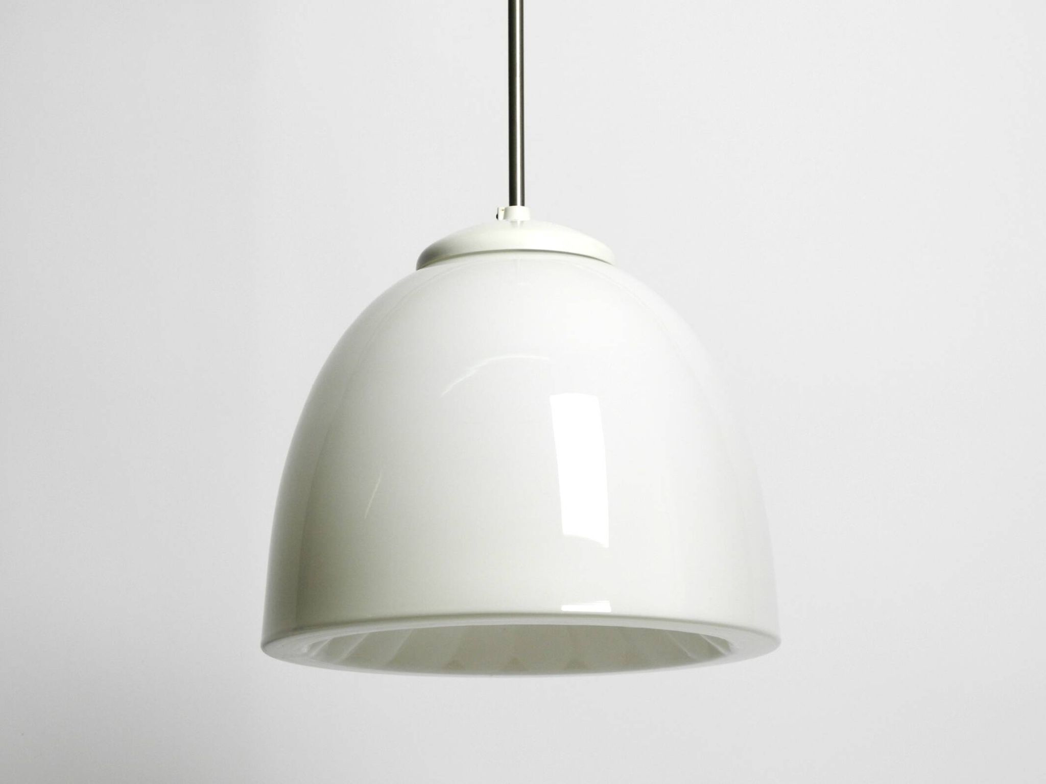 Beautiful large original Mid Century Bauhaus opal glass ceiling lamp
