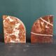 Pair of French vintage marble bookends, art Deco