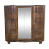 Art Deco bedroom wardrobe in walnut burl, work from the 1940s