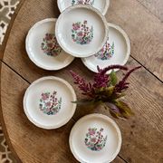 Set of 6 vintage dessert plates, "Indian Tree" pattern by Digoin