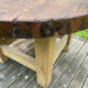 Table basse industrielle en chêne massif