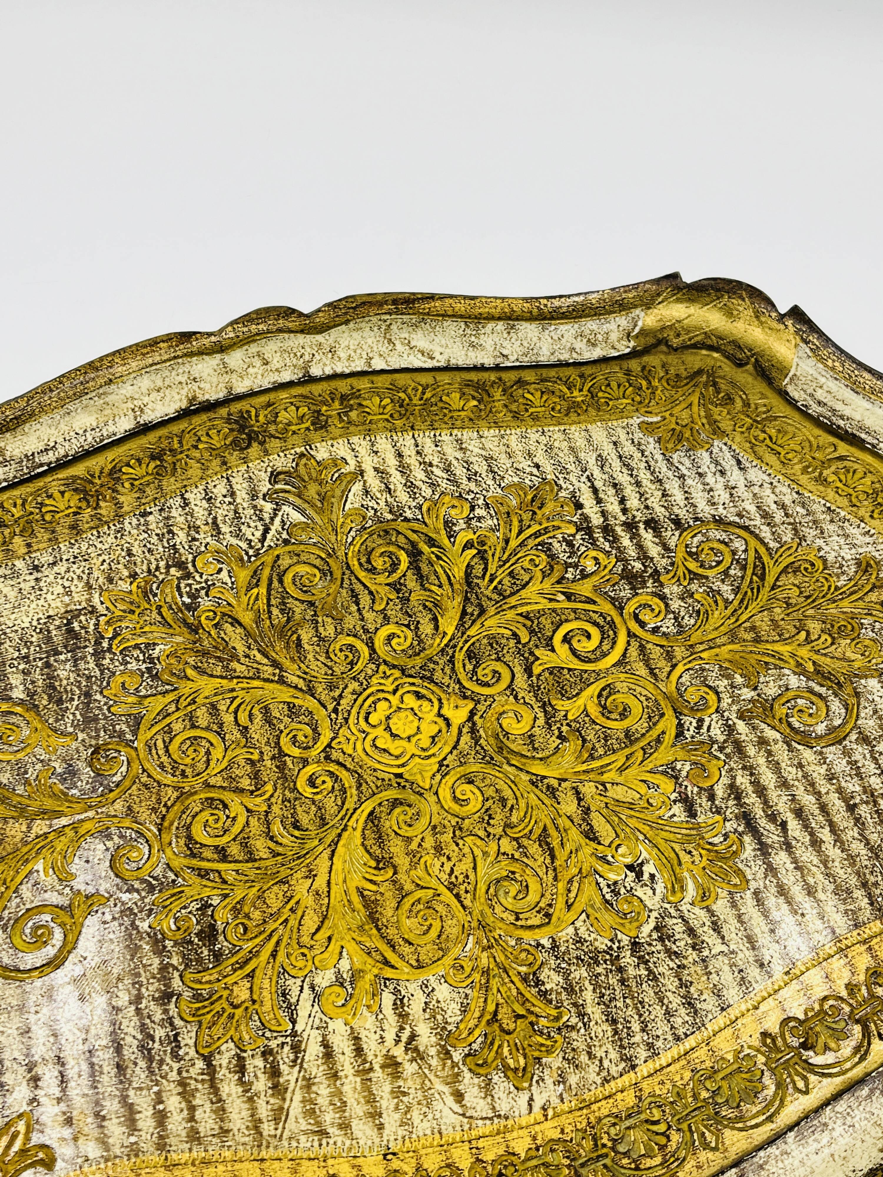 Decorative vintage baroque gold plateau