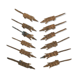 12 vintage bronze knife rests