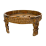 Antique Indian carved round coffee table