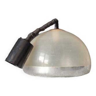 Lustre monte et baisse plastique transparent et chromé vintage 1970 space age