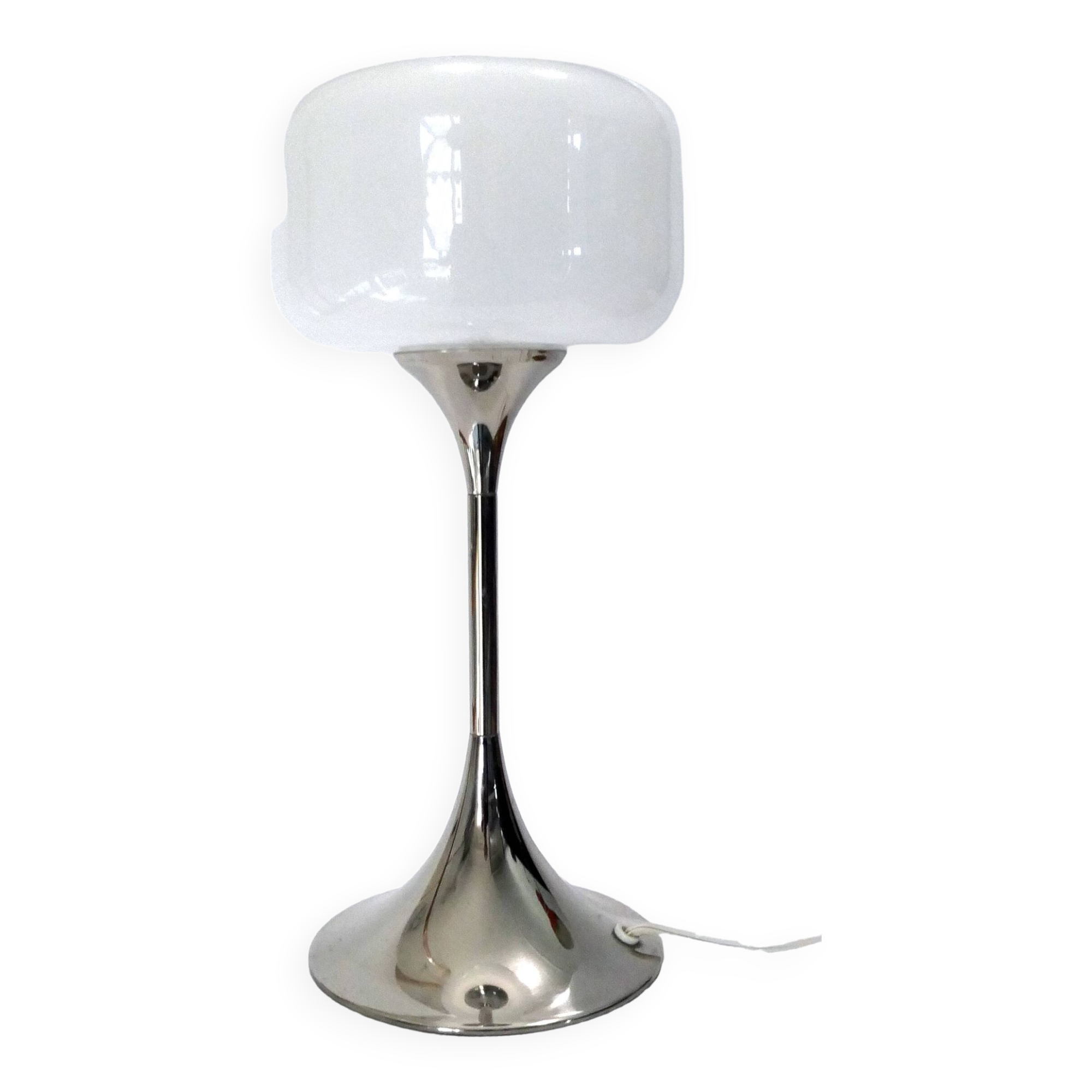 Designer table lamp space age 1960-70 chrome and glass