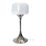 Designer table lamp space age 1960-70 chrome and glass