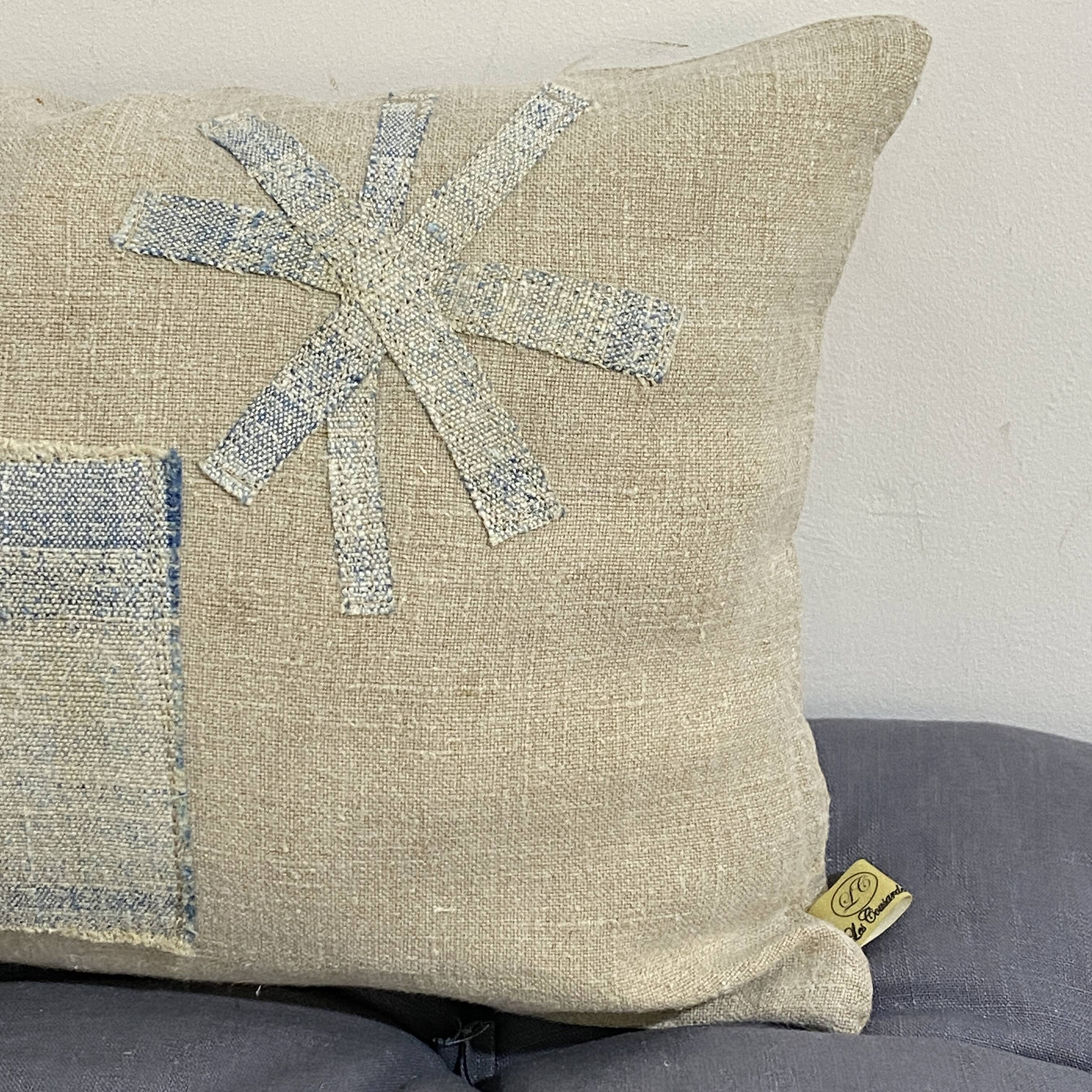 Handmade cushion in vintage fabric, Kilim style - Double-sided
