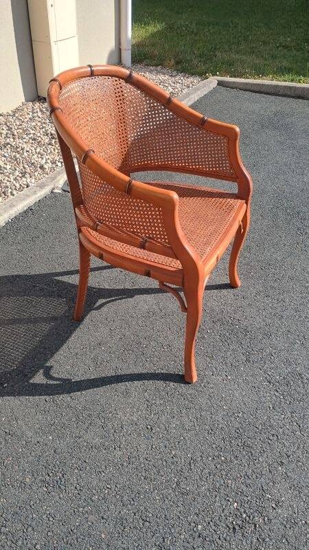 Pair of Caned Armchairs Retro – Bamboo Style / Vintage Chic retro signed Grange