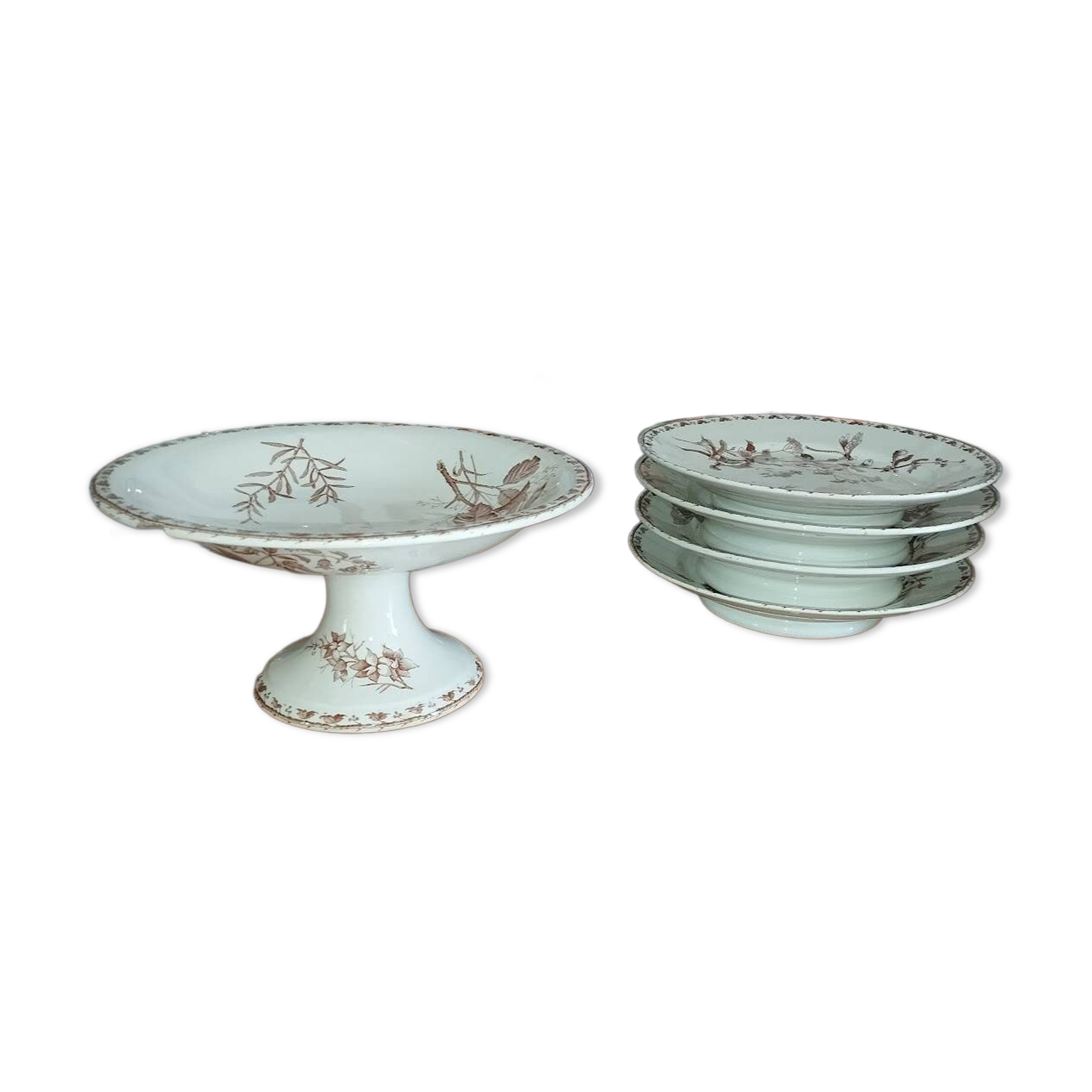 Tiered plates and compote dish