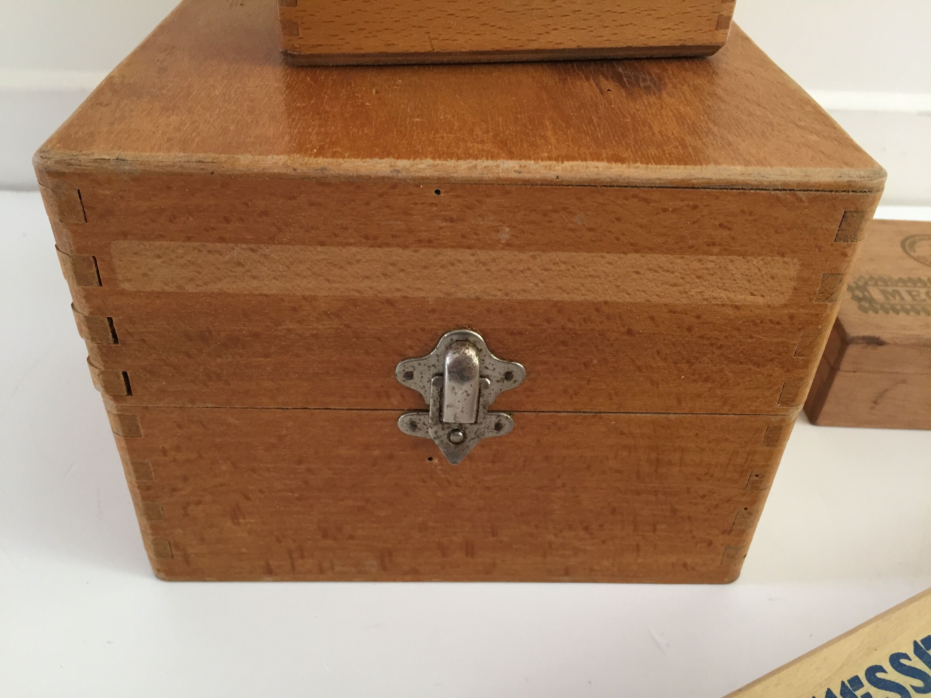 Lot of 4 vintage wood boxes