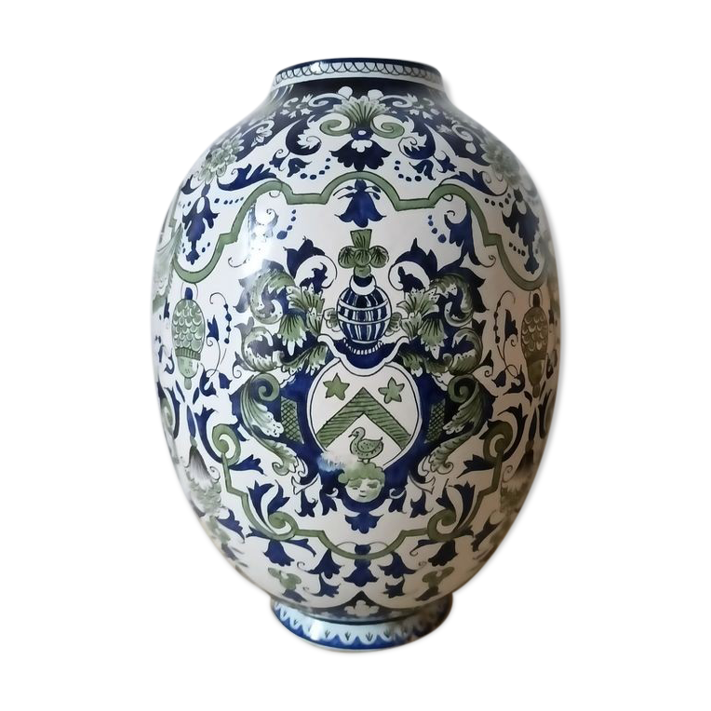 Vase "Egg" Porcelain of Rouen