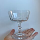 Lot of 7 champagne glasses in crystal engraved early twentieth century