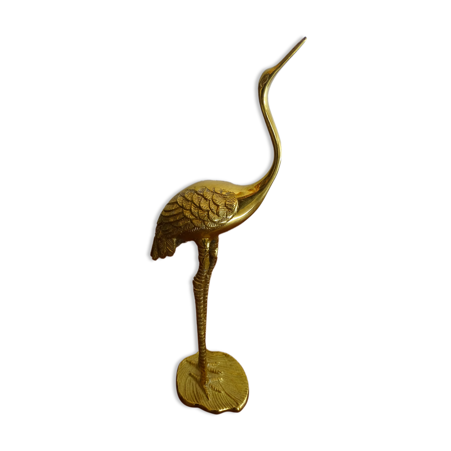 Vintage brass heron
