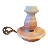 Pink marble candle holder