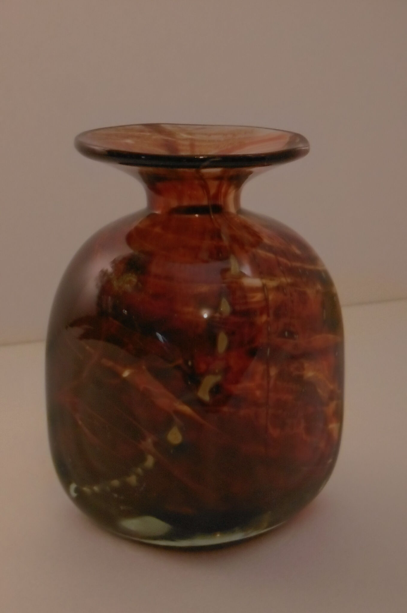 Amber-colored vase by Mdina