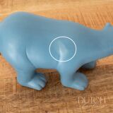 Figurine d'ours polaire vintage en céramique bleu clair, statue d'animal en porcelaine
