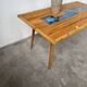 Rattan and ceramic coffee table, 60s