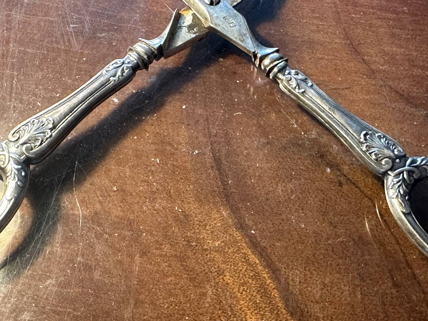 Pair of Antique Silver Grape Scissors