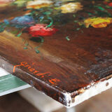 Painting bouquet old oil on canvas