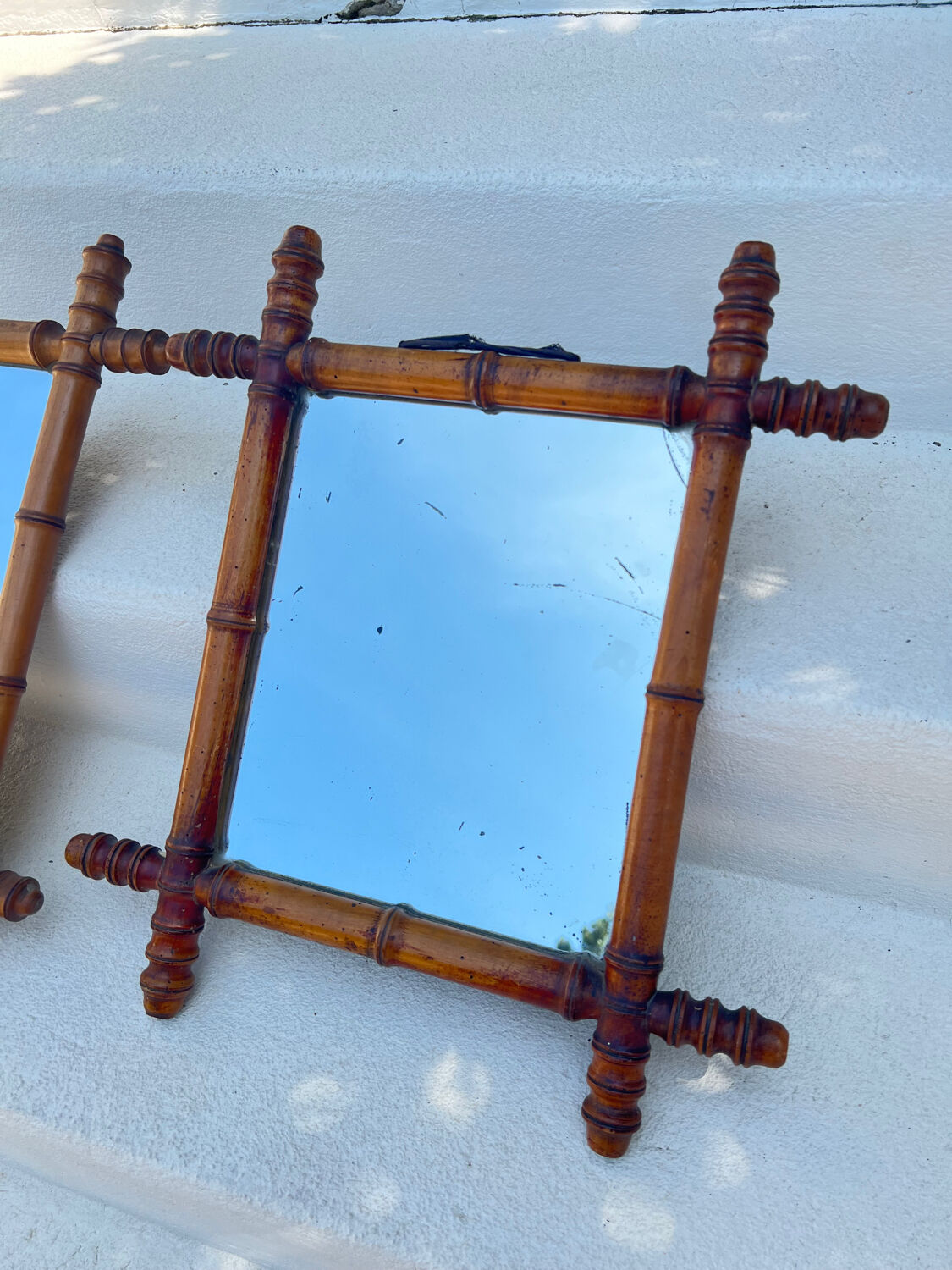 Vintage bamboo mirror 1960