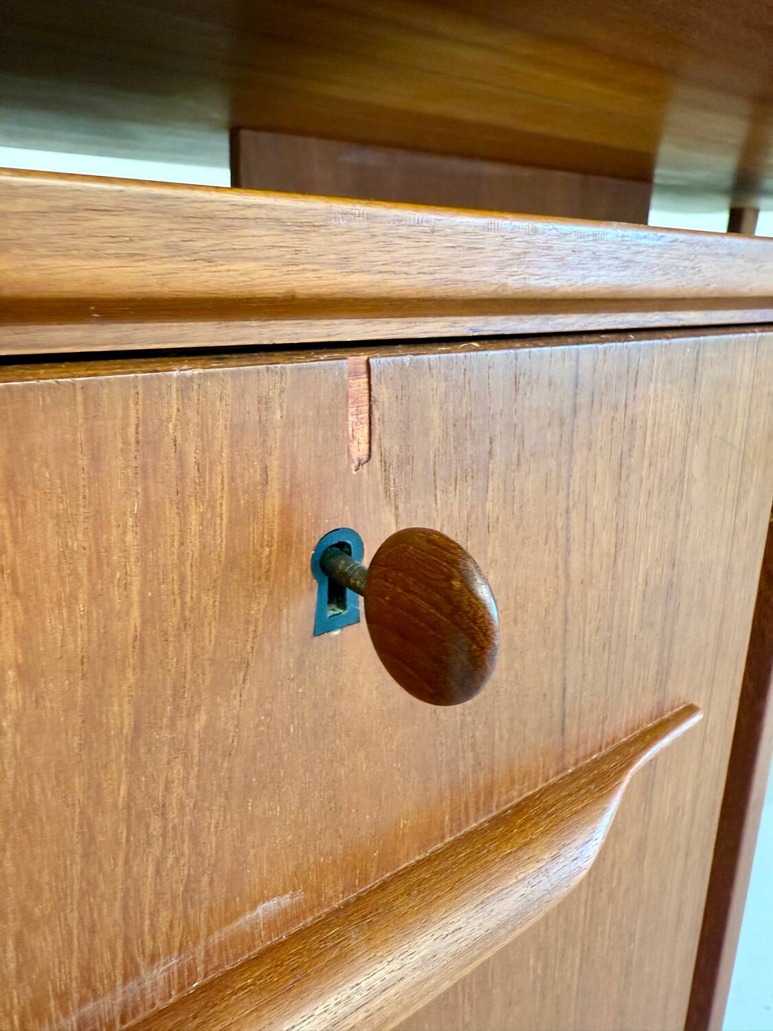 Scandinavian design desk Swiss Teack 70s vintage teak