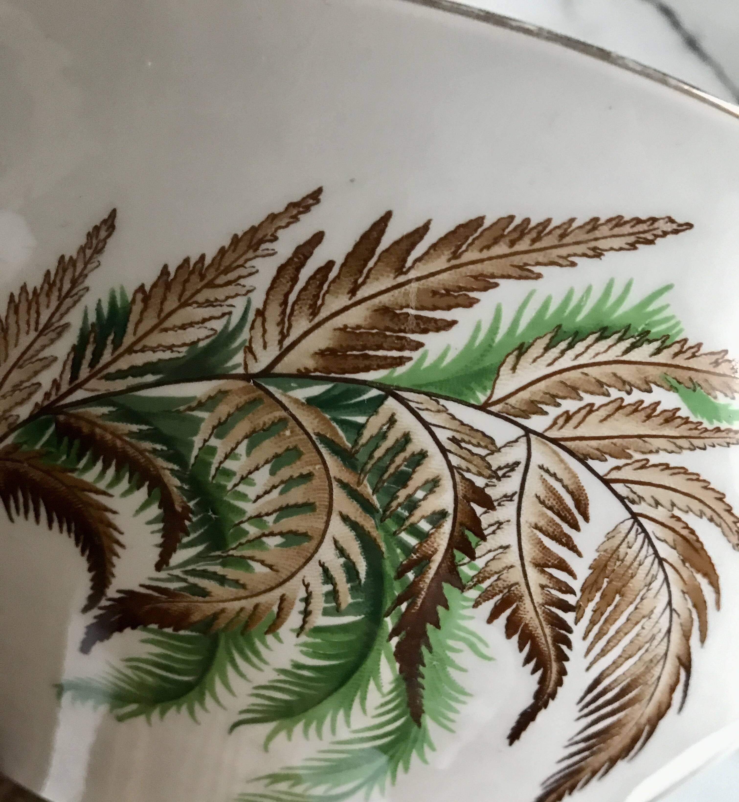 Vintage Digoin Sarreguemines fern salad bowl