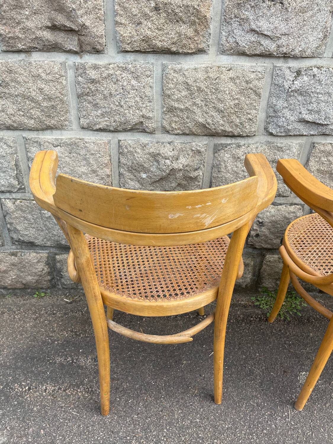 Lot de 4 chaises cannées