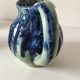 Pichet vernissé bleu et vert, vintage années 1970