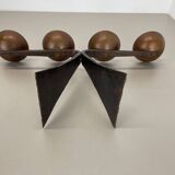 44cm Modernist Auböck Style Brutalist copper metal Candleholder, Austria 19