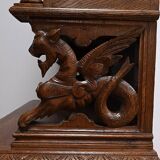 Narrow Oak Display Cabinet, Louis XIII style – Late 19th century