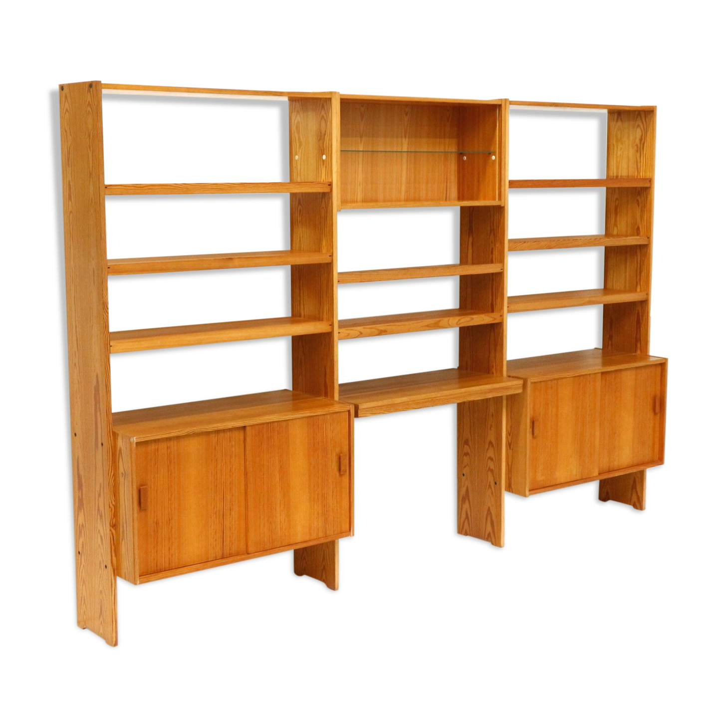 Pine vintage wall unit / wall system made in the 1970s