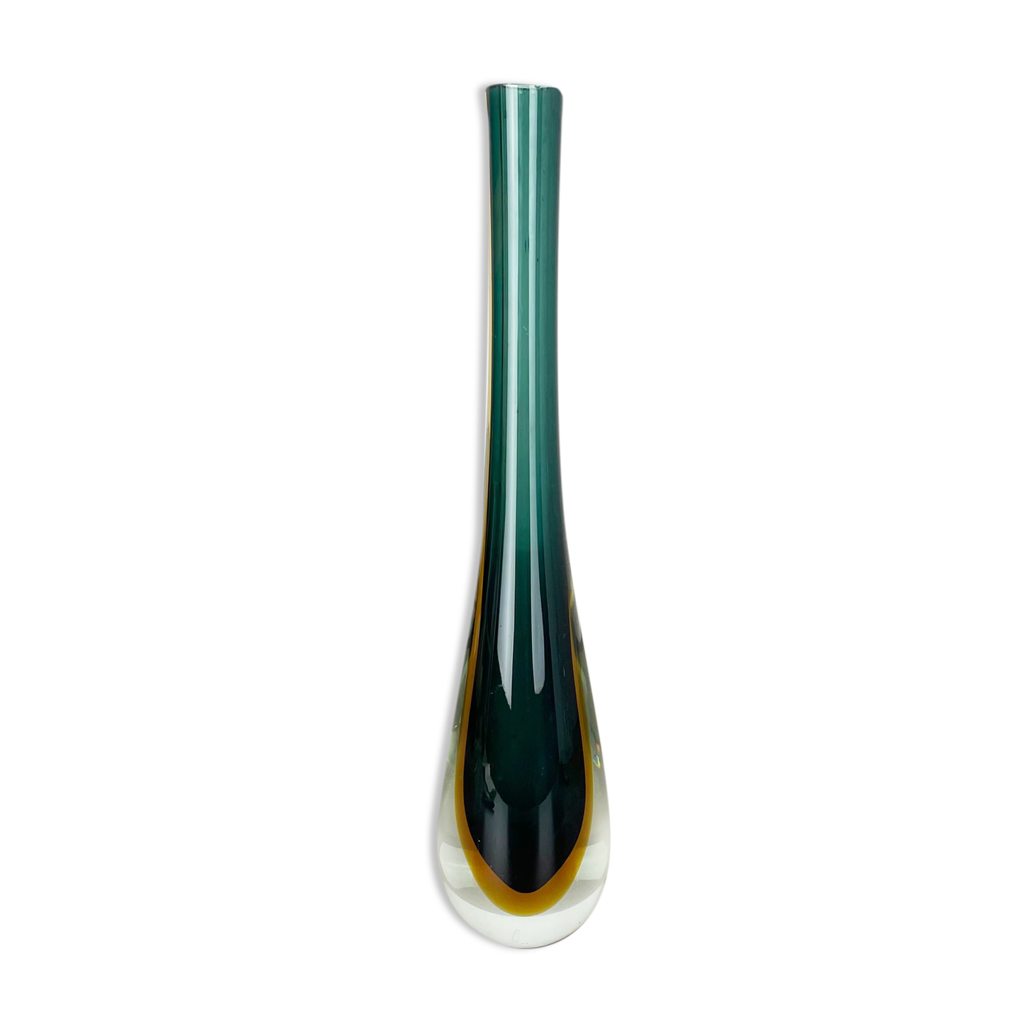 Large Murano Glass Sommerso Vase Designed by Flavio Poli attrib., Italy, 1970s