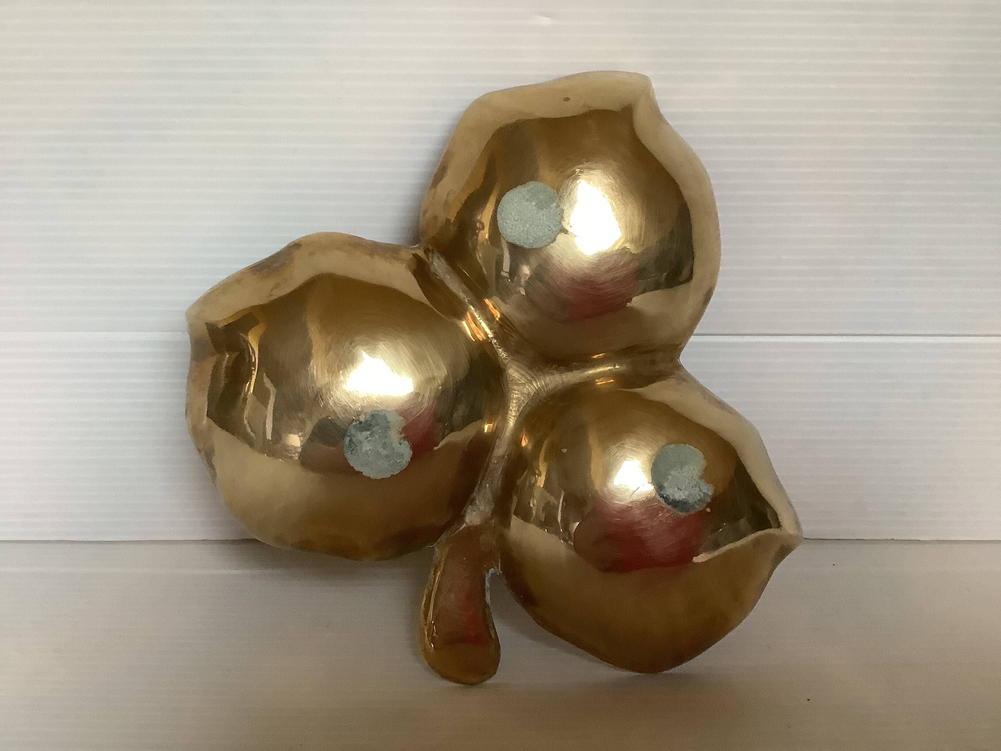 Brass clover catchall tray