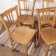 6 bistro chairs, blond wood, typical Luterma brand, 1950s-60s