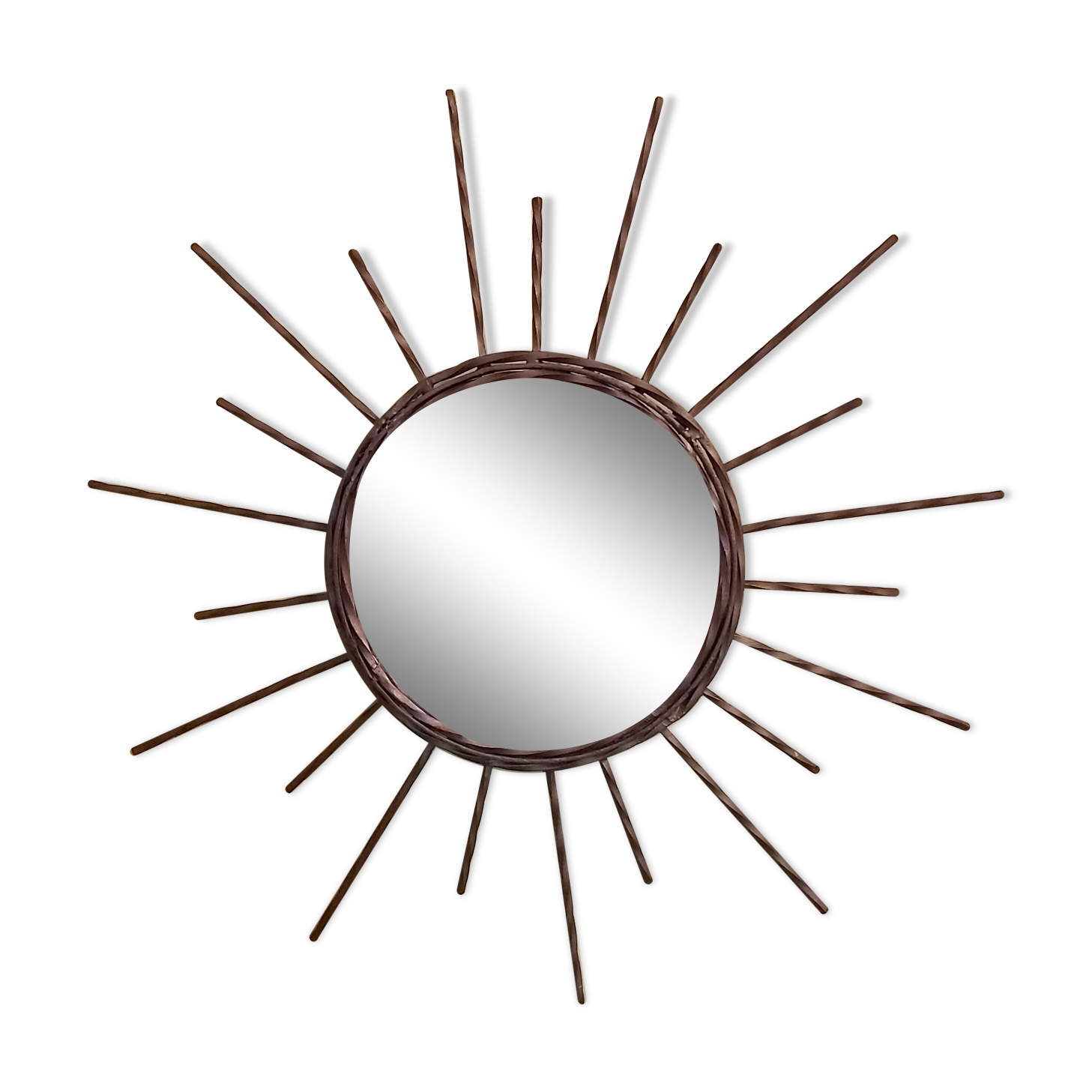 Wrought iron sun mirror.