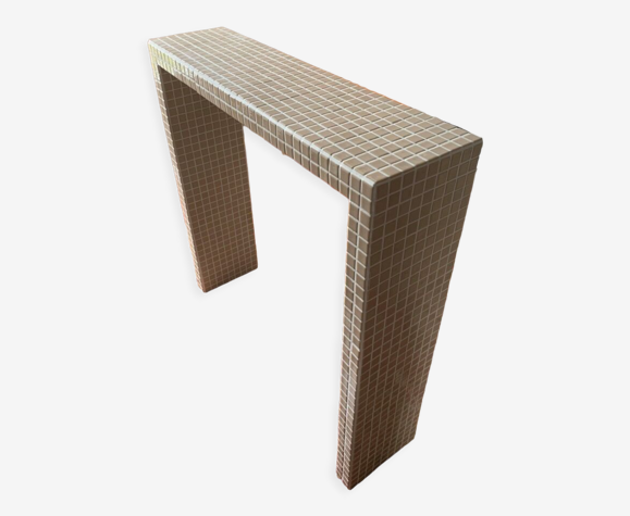 Console carrelage mosaïque camel joint blanc