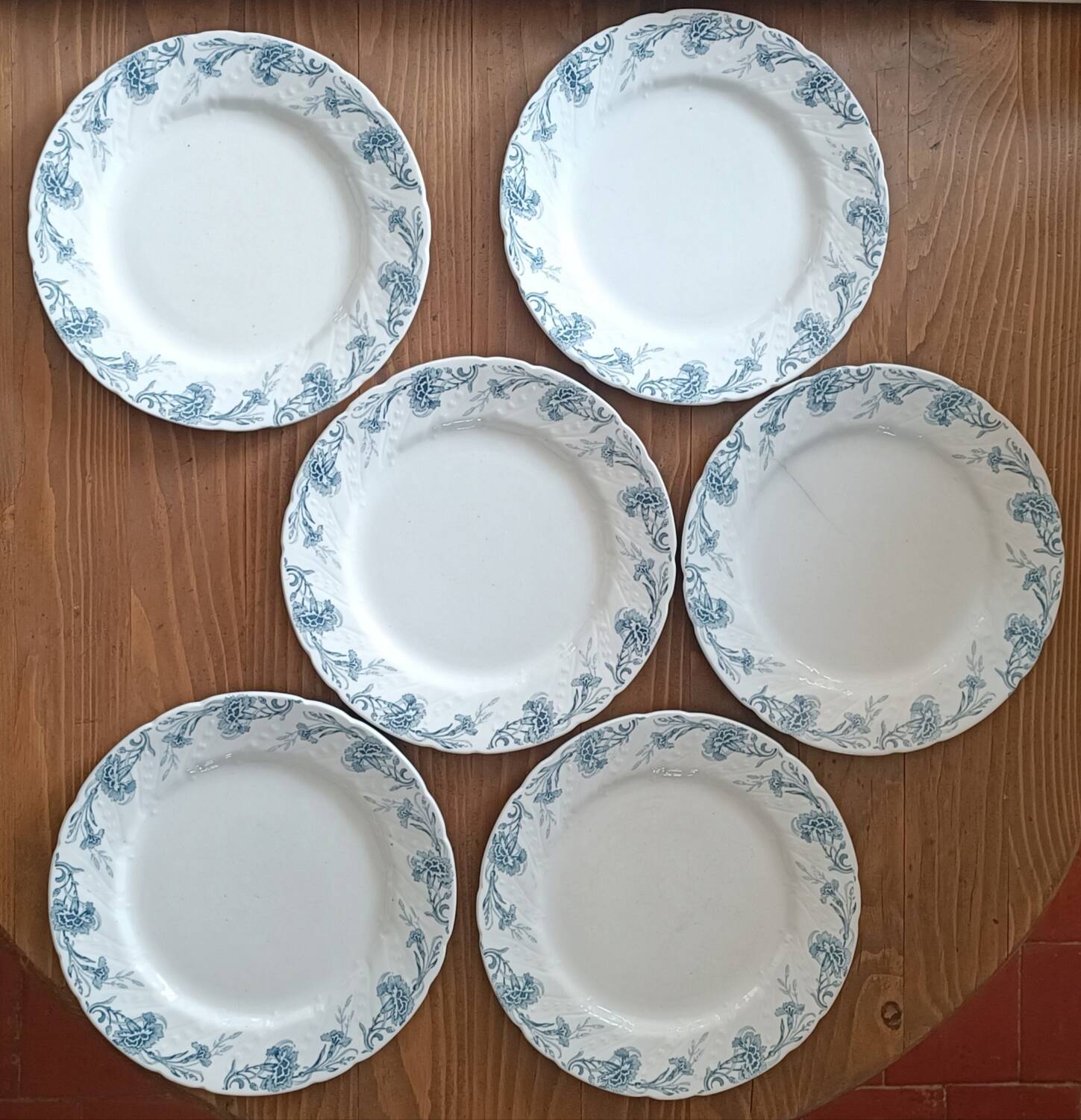 6 Kléber Lunéville pattern plates