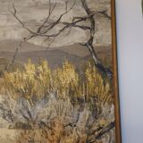 Oil painting on canvas, Claure Jallois, landscape cevenol ( 1959 )