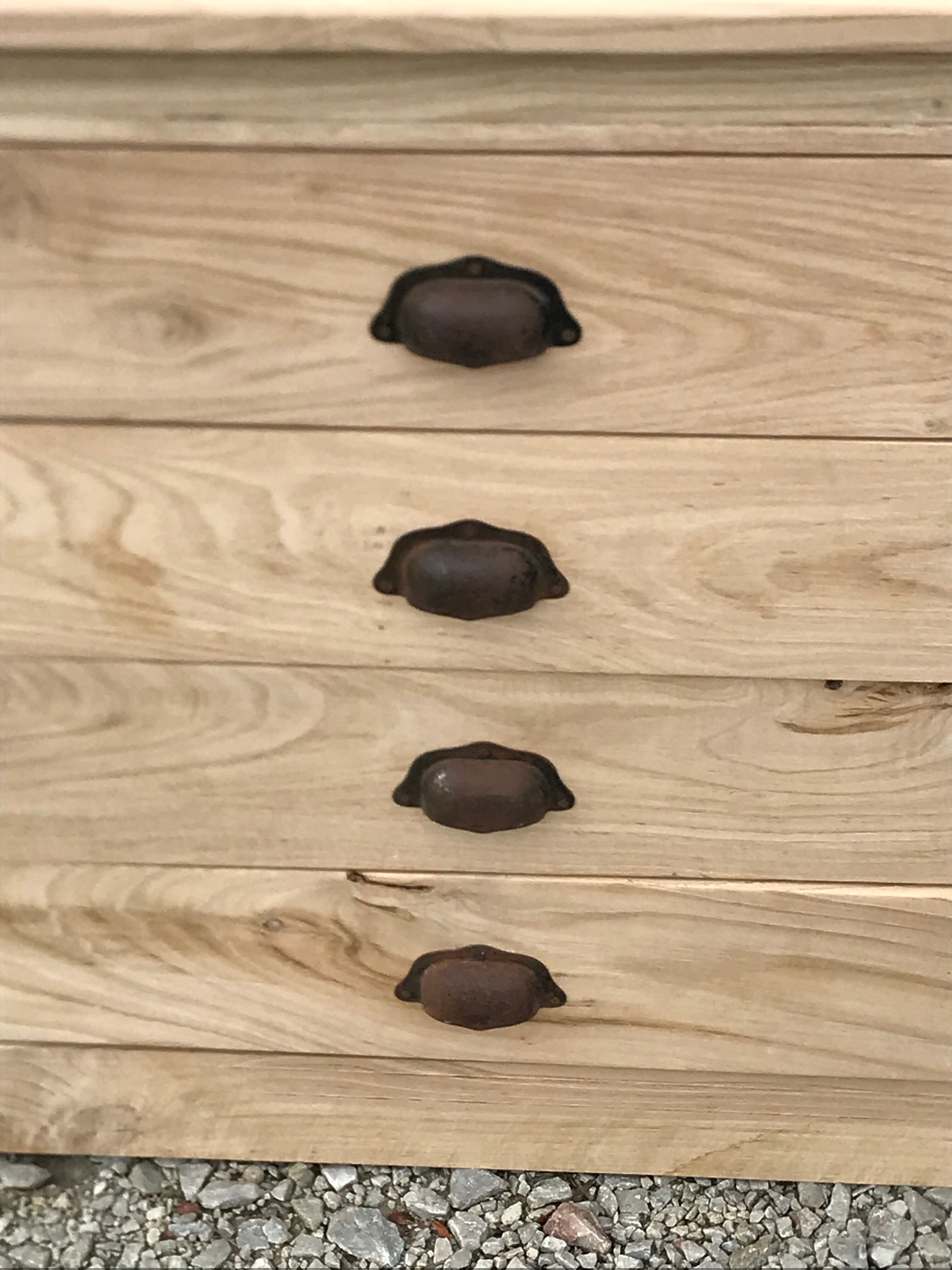 Shop counter in raw chestnut 205cm