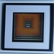 Optical Art Tableau "Tunnel" - Vasarely Style - 70s Vibe