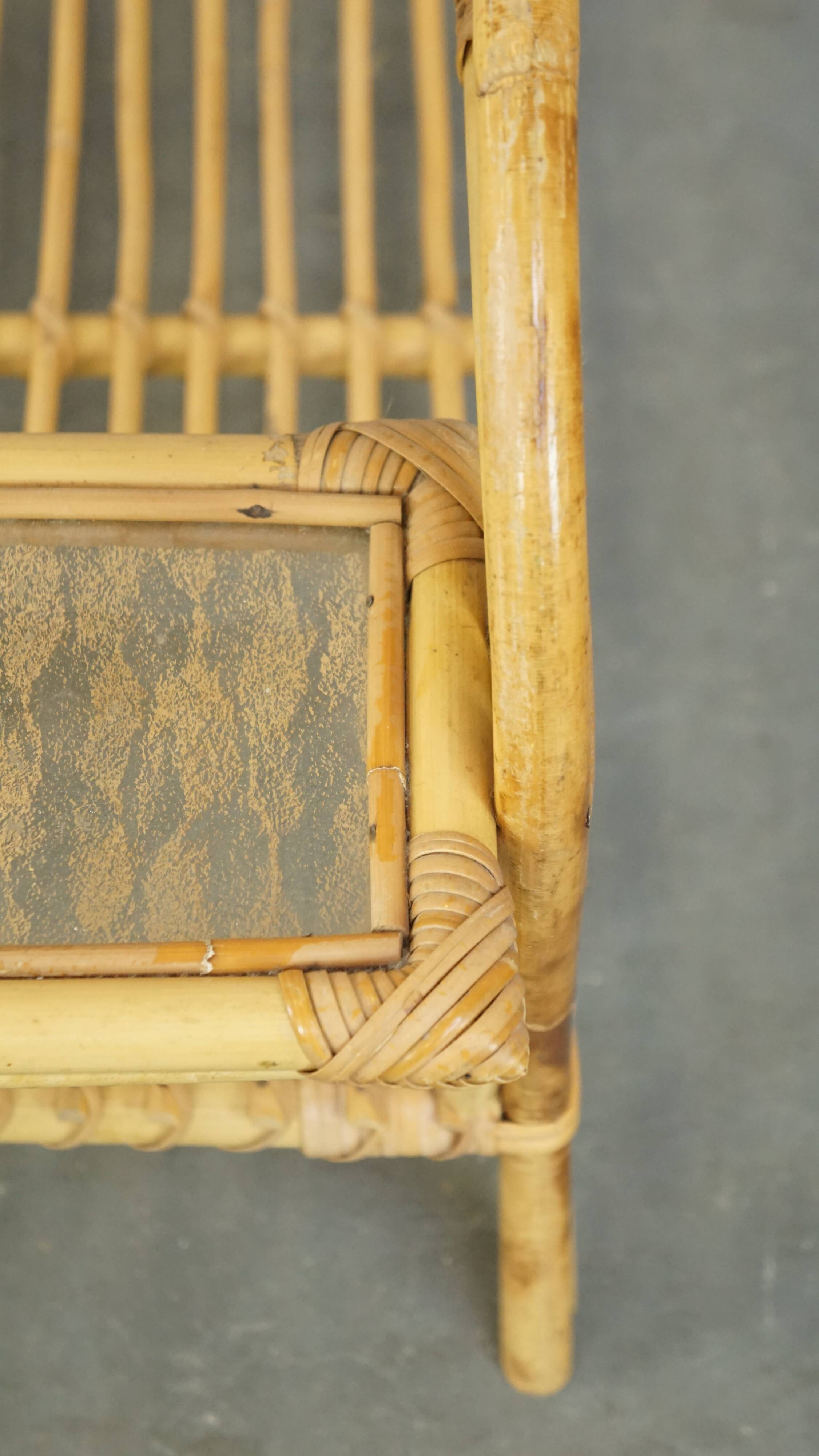 vintage rattan coffee table by Rohé Noordwolde from the 1950s