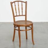 Vintage Bistro Chair with Woven Seat