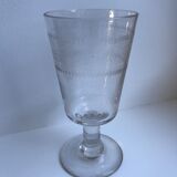 Set of 6 mismatched crystal wine glasses engraved 30-40s
