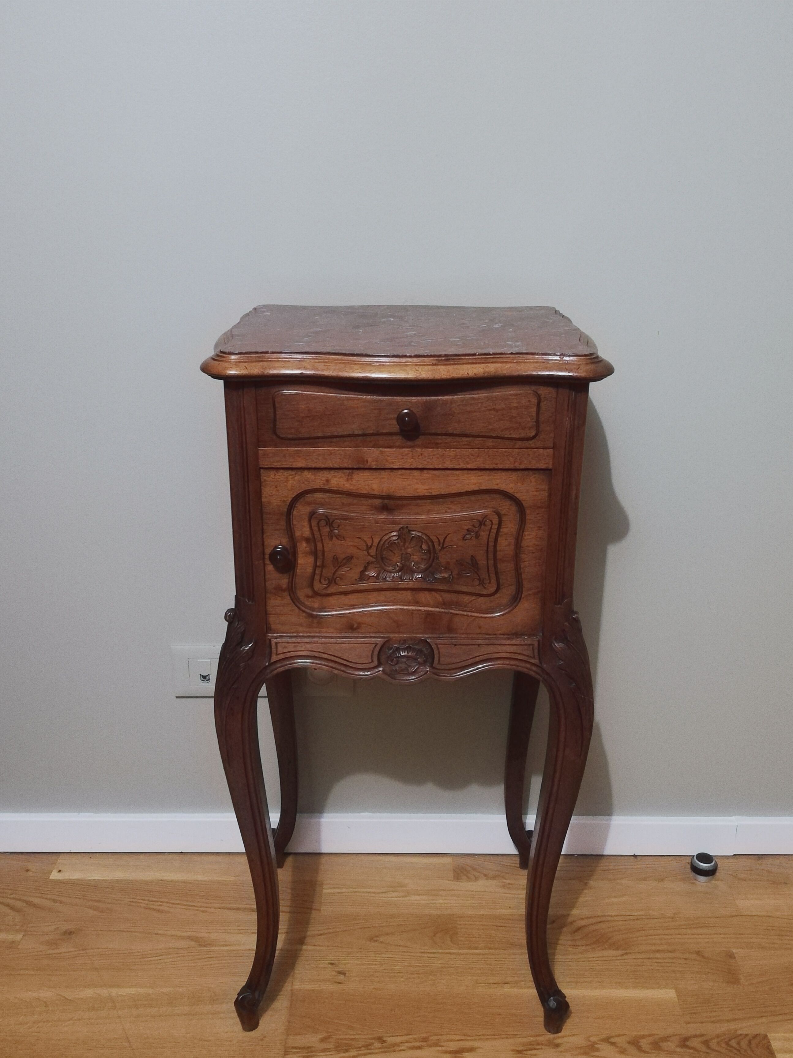 Louis XV style oak bedside table