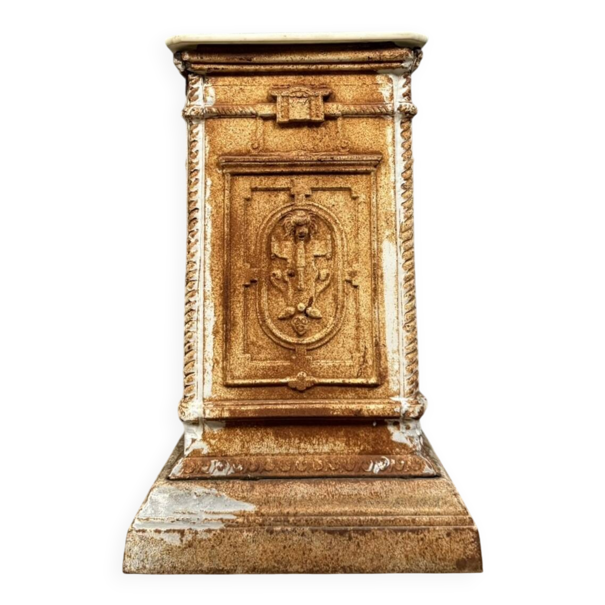 Renaissance style cast iron pedestal column